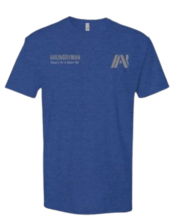 Collection image for: Ahungryman Men’s Active T-Shirt – Heather Blue Short Sleeve Cotton