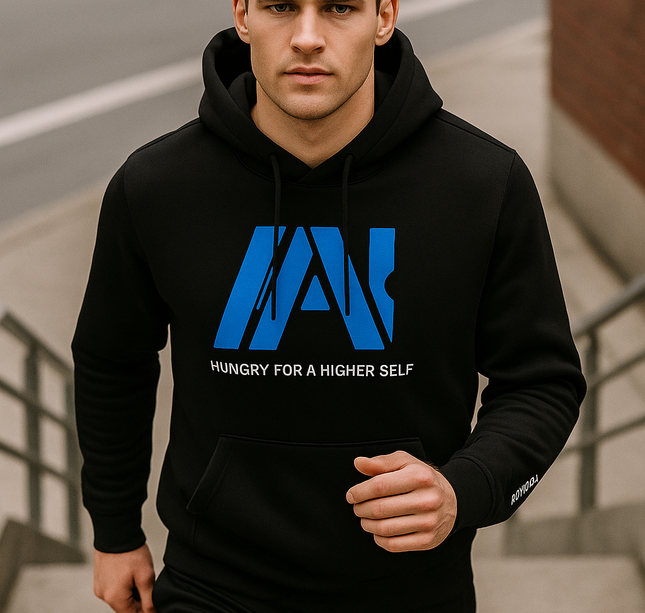 Ahungryman Hoodie – Black Logo Sports & Streetwear