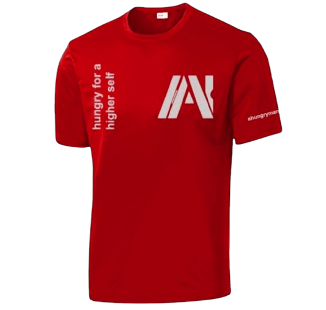 Ahungryman Men’s Active T-Shirt – Heather Red Short Sleeve