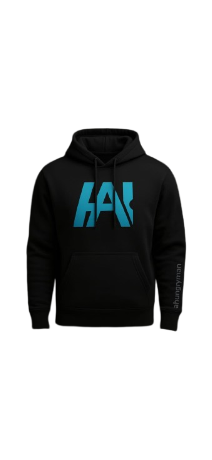 Ahungryman Hoodie – Black Logo Sports & Streetwear