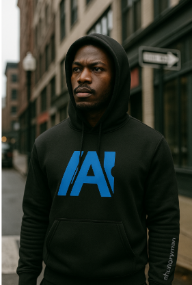 Ahungryman Hoodie – Black Logo Sports & Streetwear